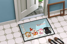 Load image into Gallery viewer, Merry Christmas Carolers Pug Black Doormat - 24x36 Decorative Floor Mat – Indoor/Outdoor Rug with Artistic Flair BB2337JMAT