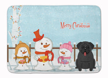 Load image into Gallery viewer, Merry Christmas Carolers Pug Black Machine Washable Memory Foam Mat BB2337RUG