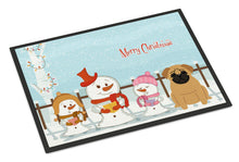 Load image into Gallery viewer, Merry Christmas Carolers Pug Brown Doormat - 24x36 Decorative Floor Mat – Indoor/Outdoor Rug with Artistic Flair BB2338JMAT