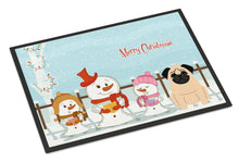 Load image into Gallery viewer, Merry Christmas Carolers Pug Fawn Doormat - 24x36 Decorative Floor Mat – Indoor/Outdoor Rug with Artistic Flair BB2339JMAT