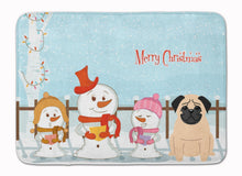 Load image into Gallery viewer, Merry Christmas Carolers Pug Fawn Machine Washable Memory Foam Mat BB2339RUG
