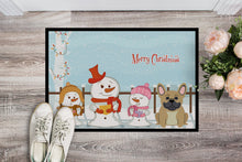 Load image into Gallery viewer, Merry Christmas Carolers French Bulldog Cream Doormat - 24x36 Decorative Floor Mat – Indoor/Outdoor Rug with Artistic Flair BB2341JMAT