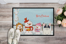 Load image into Gallery viewer, Merry Christmas Carolers French Bulldog Piebald Doormat - 24x36 Decorative Floor Mat – Indoor/Outdoor Rug with Artistic Flair BB2342JMAT