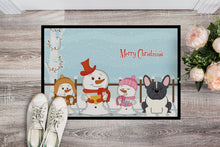 Load image into Gallery viewer, Merry Christmas Carolers French Bulldog Black White Doormat - 24x36 Decorative Floor Mat – Indoor/Outdoor Rug with Artistic Flair BB2343JMAT