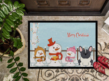 Load image into Gallery viewer, Merry Christmas Carolers French Bulldog Black White Doormat - 24x36 Decorative Floor Mat – Indoor/Outdoor Rug with Artistic Flair BB2343JMAT