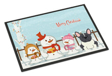 Load image into Gallery viewer, Merry Christmas Carolers French Bulldog Black White Doormat - 24x36 Decorative Floor Mat – Indoor/Outdoor Rug with Artistic Flair BB2343JMAT