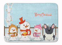 Load image into Gallery viewer, Merry Christmas Carolers French Bulldog Black White Machine Washable Memory Foam Mat BB2343RUG