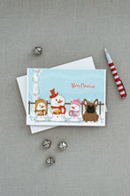 Load image into Gallery viewer, Merry Christmas Carolers French Bulldog Brown Greeting Cards -  Blank Note Cards – 8-Pack of Artist-Designed Cards with Envelopes