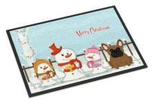 Load image into Gallery viewer, Merry Christmas Carolers French Bulldog Brown Doormat - 24x36 Decorative Floor Mat – Indoor/Outdoor Rug with Artistic Flair BB2344JMAT