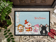 Load image into Gallery viewer, Merry Christmas Carolers French Bulldog Black Doormat - 24x36 Decorative Floor Mat – Indoor/Outdoor Rug with Artistic Flair BB2345JMAT
