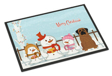 Load image into Gallery viewer, Merry Christmas Carolers Mastiff Brindle Doormat - 24x36 Decorative Floor Mat – Indoor/Outdoor Rug with Artistic Flair BB2346JMAT