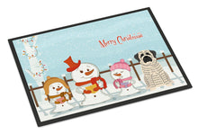 Load image into Gallery viewer, Merry Christmas Carolers Mastiff Brindle White Doormat - 24x36 Decorative Floor Mat – Indoor/Outdoor Rug with Artistic Flair BB2347JMAT