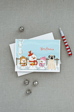 Load image into Gallery viewer, Merry Christmas Carolers Mastiff White Greeting Cards -  Blank Note Cards – 8-Pack of Artist-Designed Cards with Envelopes