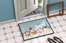 Load image into Gallery viewer, Merry Christmas Carolers Mastiff White Doormat - 24x36 Decorative Floor Mat – Indoor/Outdoor Rug with Artistic Flair BB2348JMAT