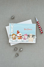 Load image into Gallery viewer, Merry Christmas Carolers Lowchen Greeting Cards -  Blank Note Cards – 8-Pack of Artist-Designed Cards with Envelopes