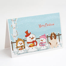 Load image into Gallery viewer, Merry Christmas Carolers Basset Hound Greeting Cards -  Blank Note Cards – 8-Pack of Artist-Designed Cards with Envelopes