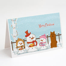 Load image into Gallery viewer, Merry Christmas Carolers Karelian Bear Dog Greeting Cards -  Blank Note Cards – 8-Pack of Artist-Designed Cards with Envelopes
