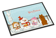 Load image into Gallery viewer, Merry Christmas Carolers Karelian Bear Dog Doormat - 24x36 Decorative Floor Mat – Indoor/Outdoor Rug with Artistic Flair BB2353JMAT