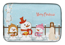 Load image into Gallery viewer, Merry Christmas Carolers Borzoi Dish Drying Mat – Absorbent, Artistic Kitchen Essentials BB2354DDM
