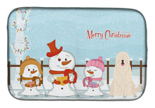 Load image into Gallery viewer, Merry Christmas Carolers South Russian Sheepdog Dish Drying Mat – Absorbent, Artistic Kitchen Essentials BB2355DDM