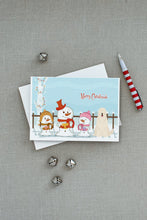 Load image into Gallery viewer, Merry Christmas Carolers South Russian Sheepdog Greeting Cards -  Blank Note Cards – 8-Pack of Artist-Designed Cards with Envelopes