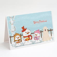 Load image into Gallery viewer, Merry Christmas Carolers South Russian Sheepdog Greeting Cards -  Blank Note Cards – 8-Pack of Artist-Designed Cards with Envelopes