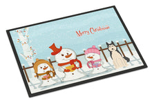 Load image into Gallery viewer, Merry Christmas Carolers West Siberian Laika Spitz Doormat - 24x36 Decorative Floor Mat – Indoor/Outdoor Rug with Artistic Flair BB2356JMAT