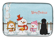 Load image into Gallery viewer, Merry Christmas Carolers Black Russian Terrier Dish Drying Mat – Absorbent, Artistic Kitchen Essentials BB2357DDM