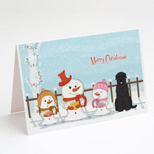 Load image into Gallery viewer, Merry Christmas Carolers Black Russian Terrier Greeting Cards -  Blank Note Cards – 8-Pack of Artist-Designed Cards with Envelopes