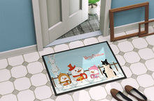 Load image into Gallery viewer, Merry Christmas Carolers Russo-European Laika Spitz Doormat - 24x36 Decorative Floor Mat – Indoor/Outdoor Rug with Artistic Flair BB2360JMAT