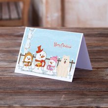Load image into Gallery viewer, Merry Christmas Carolers Samoyed Greeting Cards -  Blank Note Cards – 8-Pack of Artist-Designed Cards with Envelopes