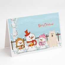 Load image into Gallery viewer, Merry Christmas Carolers Samoyed Greeting Cards -  Blank Note Cards – 8-Pack of Artist-Designed Cards with Envelopes