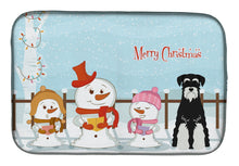 Load image into Gallery viewer, Merry Christmas Carolers Standard Schnauzer Salt and Pepper Dish Drying Mat – Absorbent, Artistic Kitchen Essentials BB2364DDM