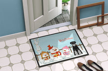 Load image into Gallery viewer, Merry Christmas Carolers Standard Schnauzer Black Grey Doormat - 24x36 Decorative Floor Mat – Indoor/Outdoor Rug with Artistic Flair BB2365JMAT