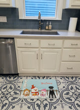 Load image into Gallery viewer, Merry Christmas Carolers Standard Schnauzer Black Grey Machine Washable Memory Foam Mat BB2365RUG