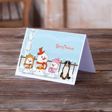 Load image into Gallery viewer, Merry Christmas Carolers Bernese Mountain Dog Greeting Cards -  Blank Note Cards – 8-Pack of Artist-Designed Cards with Envelopes