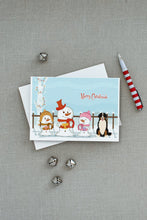 Load image into Gallery viewer, Merry Christmas Carolers Bernese Mountain Dog Greeting Cards -  Blank Note Cards – 8-Pack of Artist-Designed Cards with Envelopes