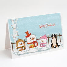 Load image into Gallery viewer, Merry Christmas Carolers Bernese Mountain Dog Greeting Cards -  Blank Note Cards – 8-Pack of Artist-Designed Cards with Envelopes