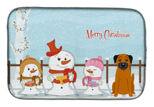 Load image into Gallery viewer, Merry Christmas Carolers Border Terrier Dish Drying Mat – Absorbent, Artistic Kitchen Essentials BB2370DDM
