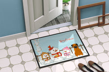 Load image into Gallery viewer, Merry Christmas Carolers Border Terrier Doormat - 24x36 Decorative Floor Mat – Indoor/Outdoor Rug with Artistic Flair BB2370JMAT