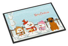 Load image into Gallery viewer, Merry Christmas Carolers Border Terrier Doormat - 24x36 Decorative Floor Mat – Indoor/Outdoor Rug with Artistic Flair BB2370JMAT