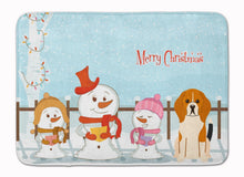 Load image into Gallery viewer, Merry Christmas Carolers Beagle Tricolor Machine Washable Memory Foam Mat BB2371RUG