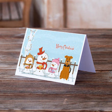 Load image into Gallery viewer, Merry Christmas Carolers Airedale Greeting Cards -  Blank Note Cards – 8-Pack of Artist-Designed Cards with Envelopes