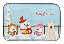 Load image into Gallery viewer, Merry Christmas Carolers White German Shepherd Dish Drying Mat – Absorbent, Artistic Kitchen Essentials BB2376DDM
