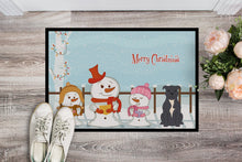 Load image into Gallery viewer, Merry Christmas Carolers Staffordshire Bull Terrier Blue Doormat - 24x36 Decorative Floor Mat – Indoor/Outdoor Rug with Artistic Flair BB2377JMAT