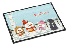 Load image into Gallery viewer, Merry Christmas Carolers Staffordshire Bull Terrier Blue Doormat - 24x36 Decorative Floor Mat – Indoor/Outdoor Rug with Artistic Flair BB2377JMAT