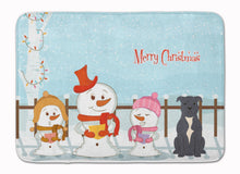 Load image into Gallery viewer, Merry Christmas Carolers Staffordshire Bull Terrier Blue Machine Washable Memory Foam Mat BB2377RUG