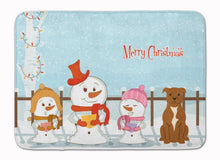 Load image into Gallery viewer, Merry Christmas Carolers Staffordshire Bull Terrier Brown Machine Washable Memory Foam Mat BB2378RUG