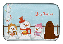 Load image into Gallery viewer, Merry Christmas Carolers Caucasian Shepherd Dog Dish Drying Mat – Absorbent, Artistic Kitchen Essentials BB2381DDM