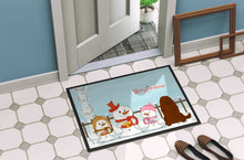 Load image into Gallery viewer, Merry Christmas Carolers Caucasian Shepherd Dog Doormat - 24x36 Decorative Floor Mat – Indoor/Outdoor Rug with Artistic Flair BB2381JMAT